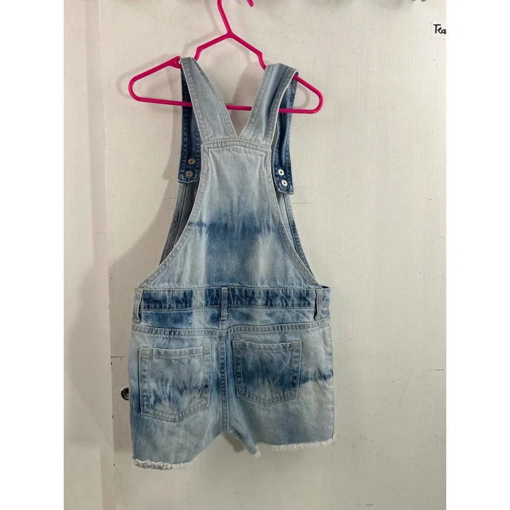The Children's Place Denim Overalls 6X/7 Blue Tie Dye Shortalls Kids